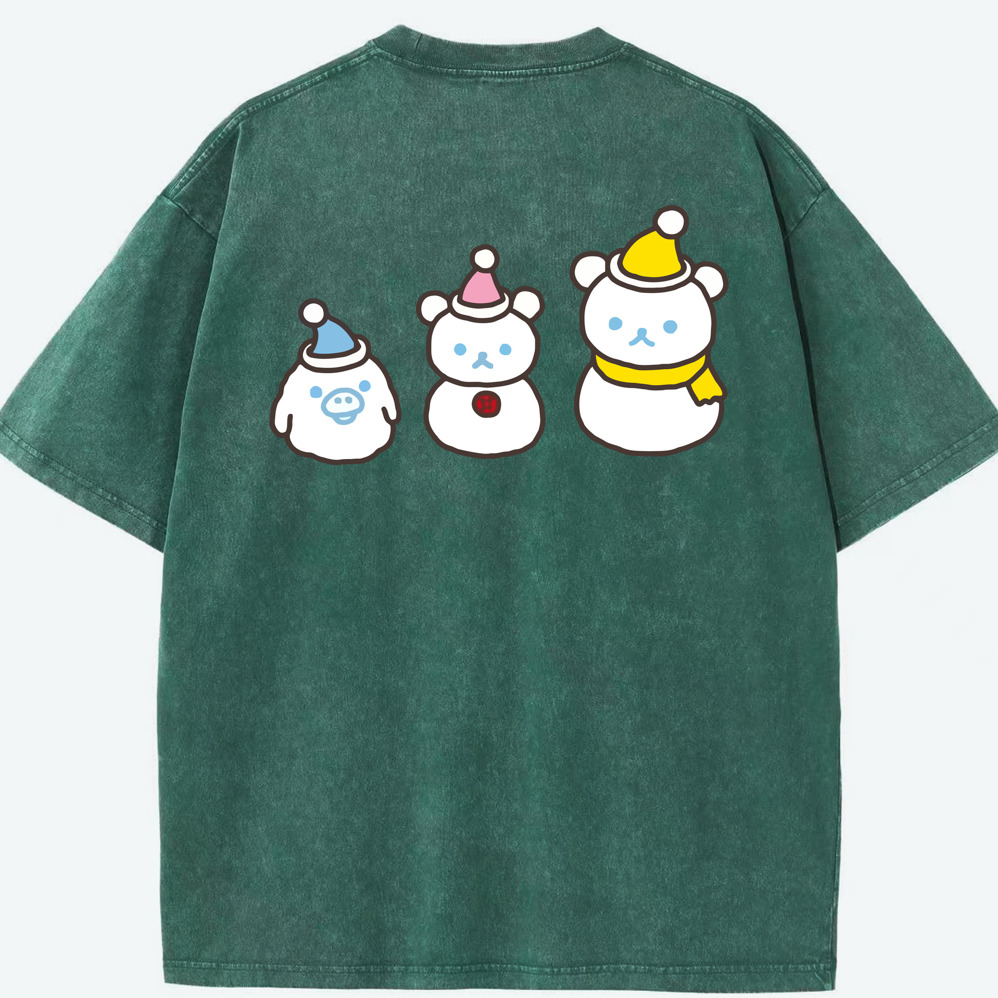 （画像用） リラックマ リラックマ キイロイトリ Rilakkuma Korilakkuma Kiiroitori 綿100% ヴィンテージ風 半袖Tシャツ（背面プリント）